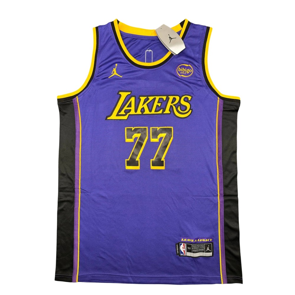 Jordan Lakers Luka Doncic 77 Statement Edition Jersey Purple Gold Mens XL 52